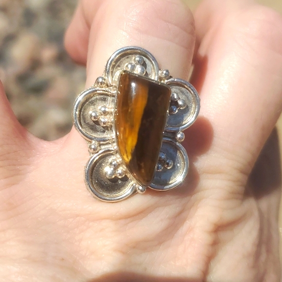 ***$15 Sale*** New Tiger Eye 925 Silver Ring. - Picture 10 of 12